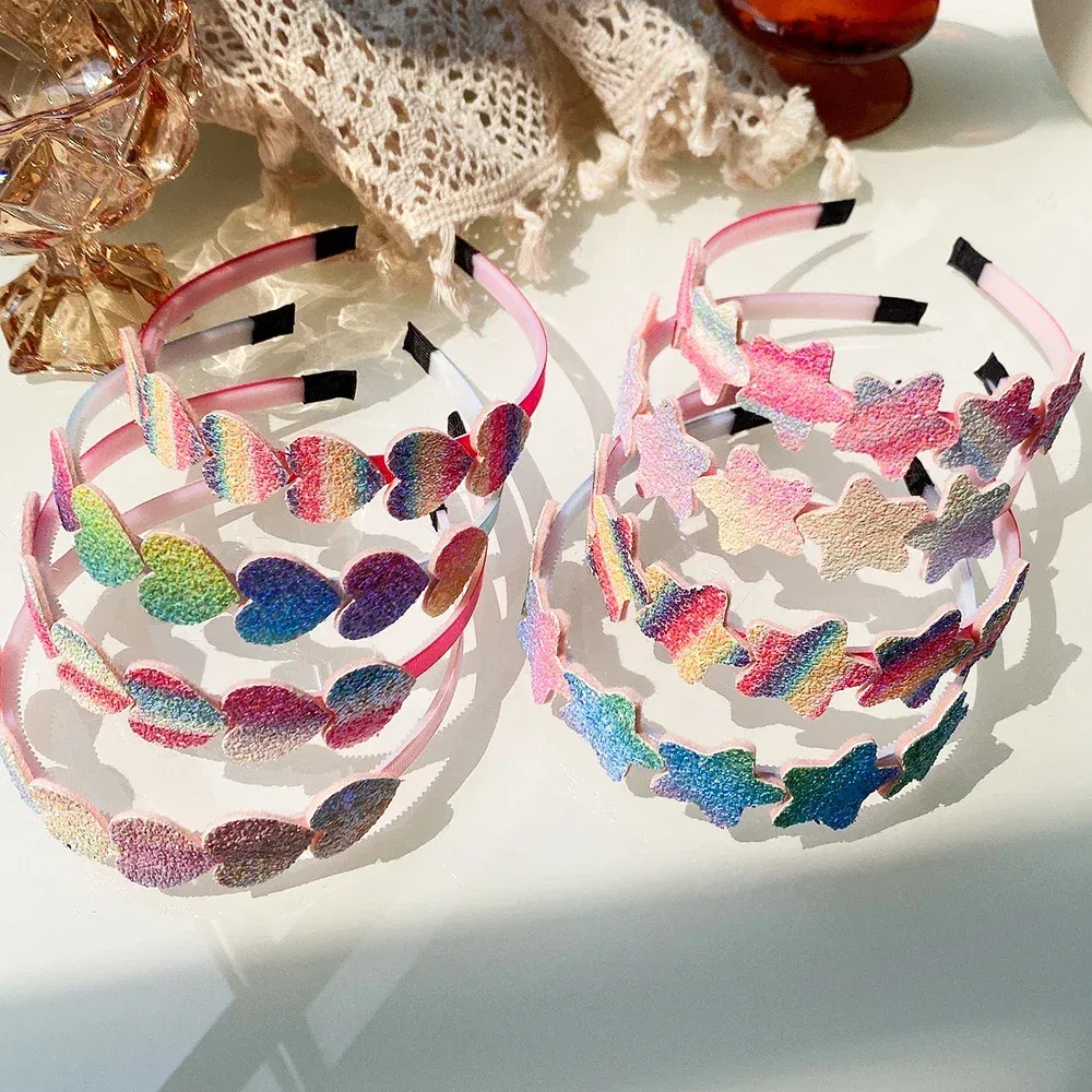 Fashion Glitter Kids Hair Band Lovely Bow Stars for Headband Girls Cute Colors Hair Tiaras Hairbands Hair Accessories Gifts