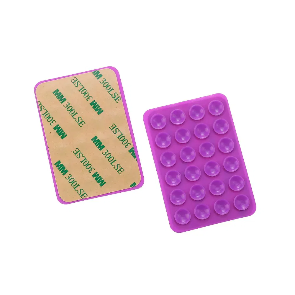 Color: Beige - Silicone World Square Silicone Mobile Phone Fixing Suction Cup Car Mounted Bracket Phone Case Universal Anti Slip Suction Cup