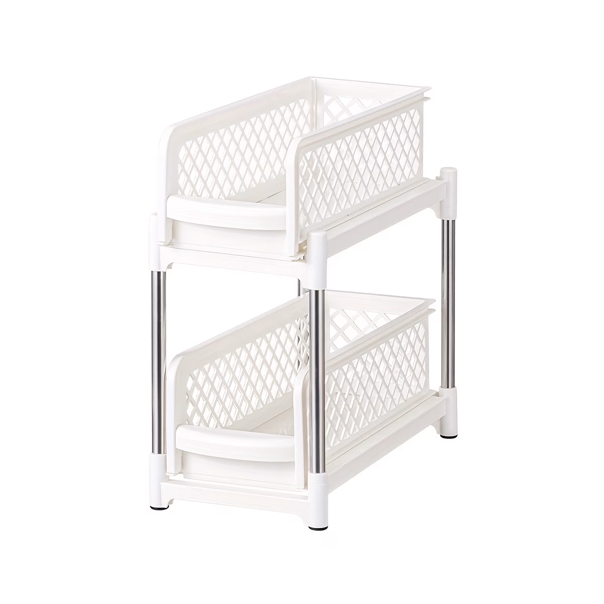 2-Tier Pull Out Cabinet Organizer for Kitchen and Bathroom – Under Sink Storage with Sliding Baskets