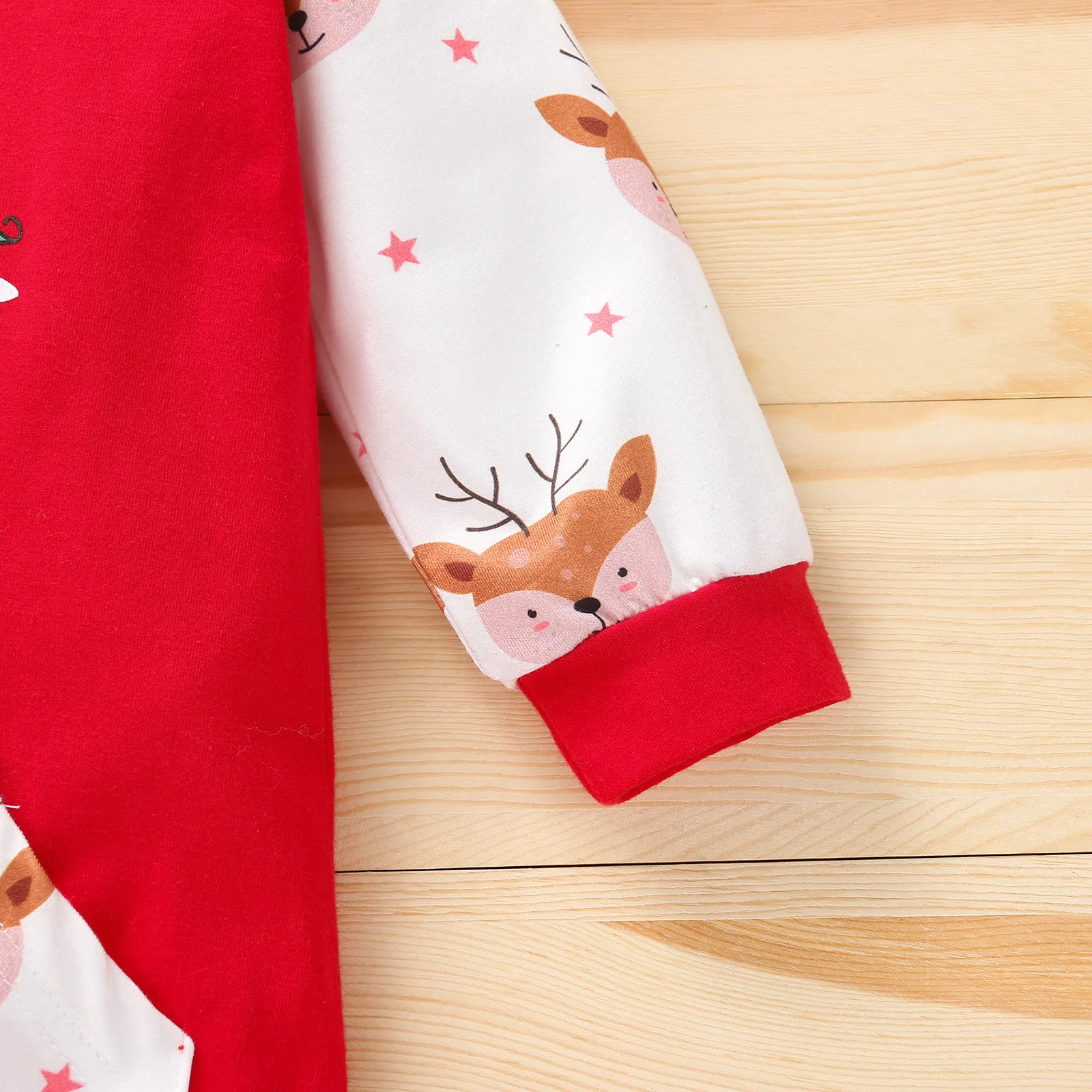 Color: Red, Kid Size: 6M - Autumn Baby Girl Deer Print Christmas Jumpsuit Long-Sleeved Front Patch Pocket Hooded Jumpsuit