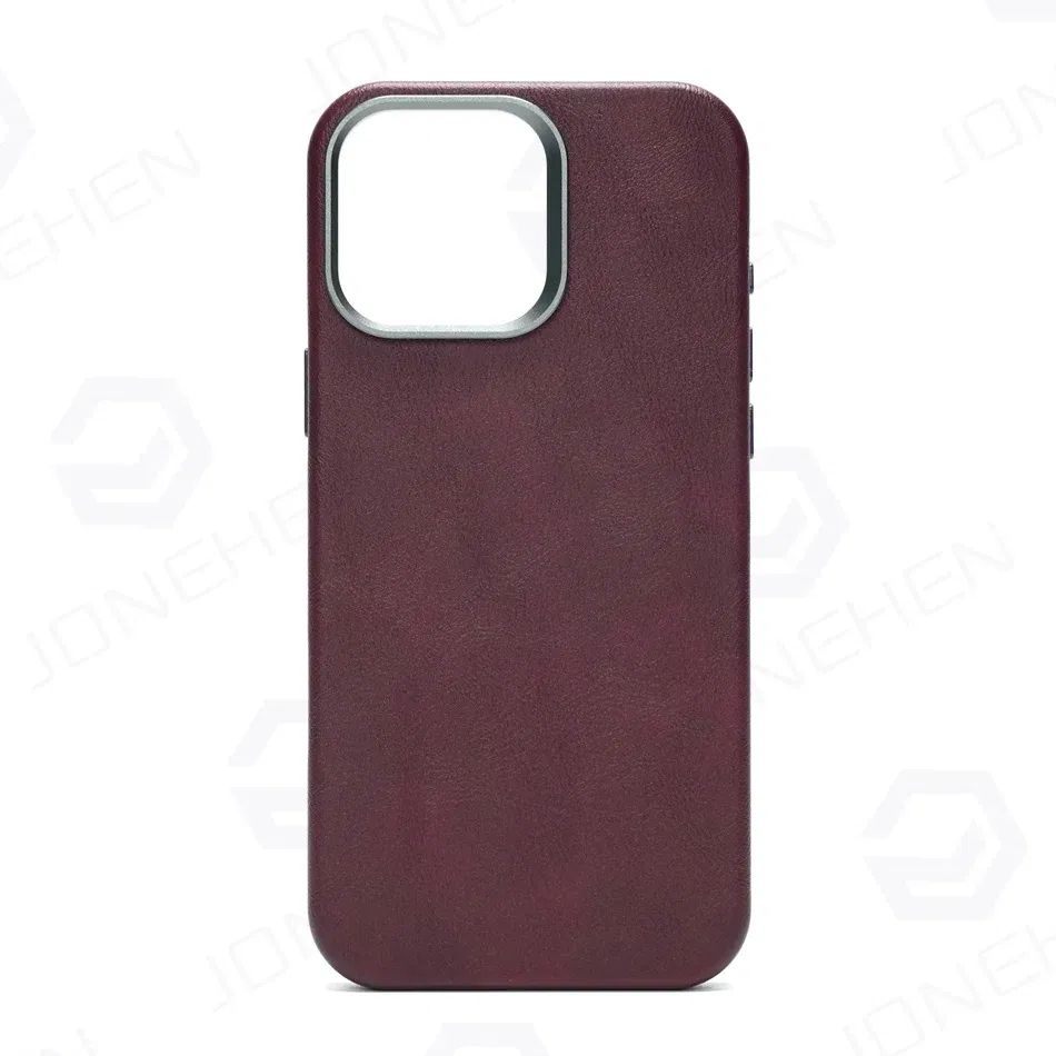 Color: Beige, Material: Plastic - High-end Retro Oil Wax Pattern Magnetic For Magsafe Leather Case For iPhone Air 15 14 Plus 13 16 17 Pro Max Camera Button Cover