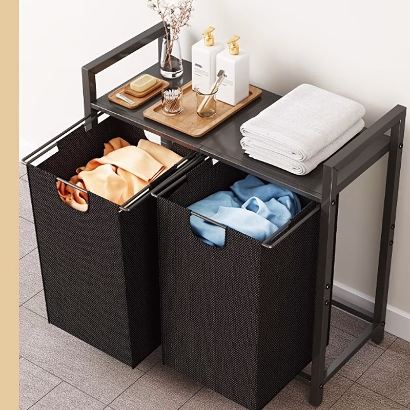 Laundry Basket Organizer with Large Desktop Double Removable Dirty Clothes Laundry Hamper – Efficient Storage for Bathroom and Laundry Room