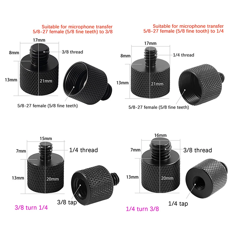 Color: pink - Camera Screw Conversion Nut 5/8 To 3/8 To 1/4 Inch Adapter Mount For DSLR Tripod Monopod Quick Release Plate Stands Camera Acc