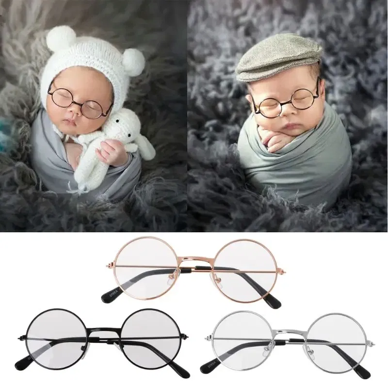 Color: Black - Newborn Baby Clothing Accessories Girl Boy Flat Glasses Photography Props Gentleman Studio Shoot