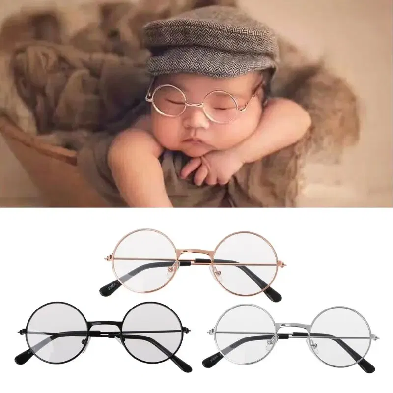 Color: Black - Newborn Baby Clothing Accessories Girl Boy Flat Glasses Photography Props Gentleman Studio Shoot