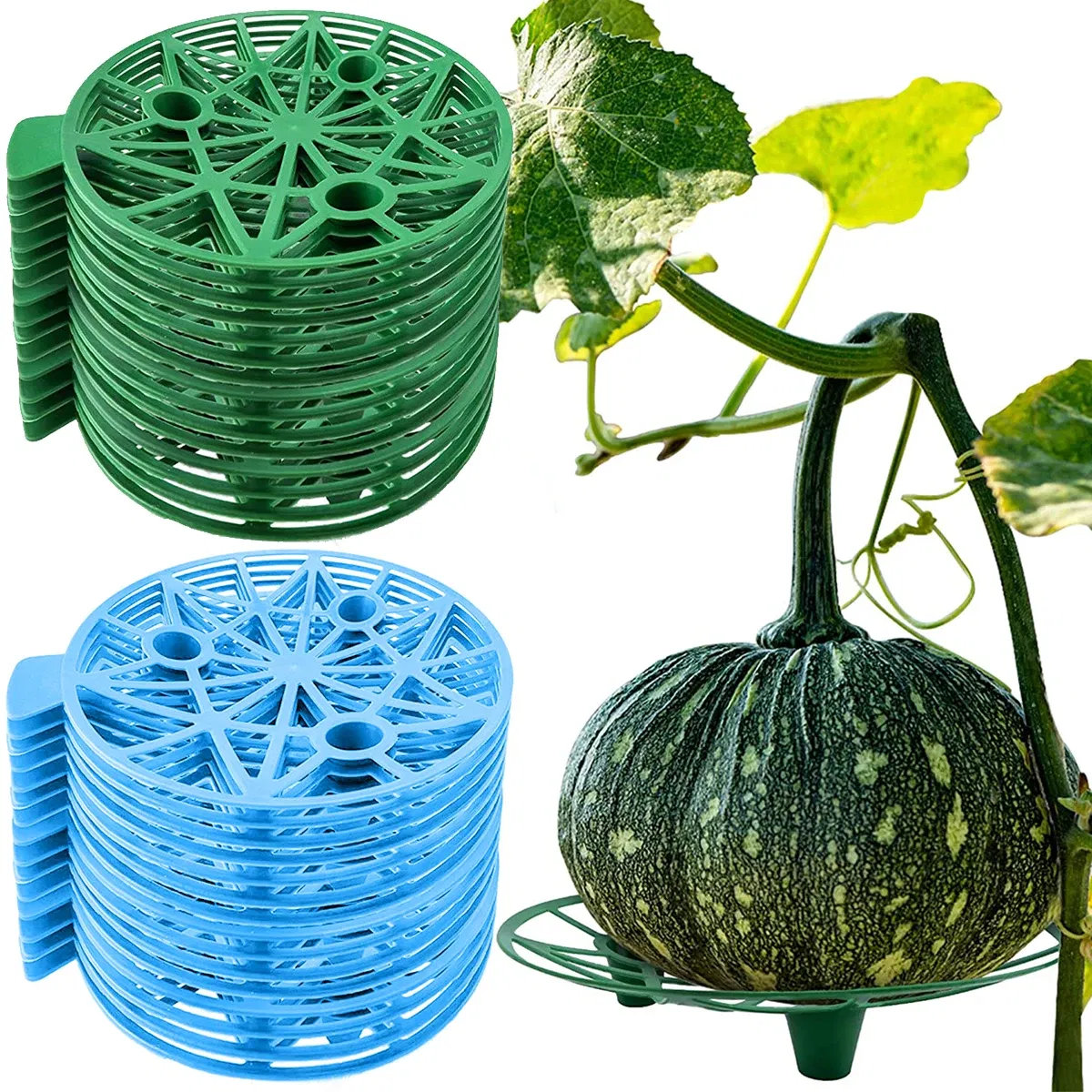 Color: Beige, Size: 4XL - 10Pcs Watermelon Stand Fruit Stand Support Basket Frame Vegetables Plant Tray Rack Melon Squash Pumpkin Protective Holder