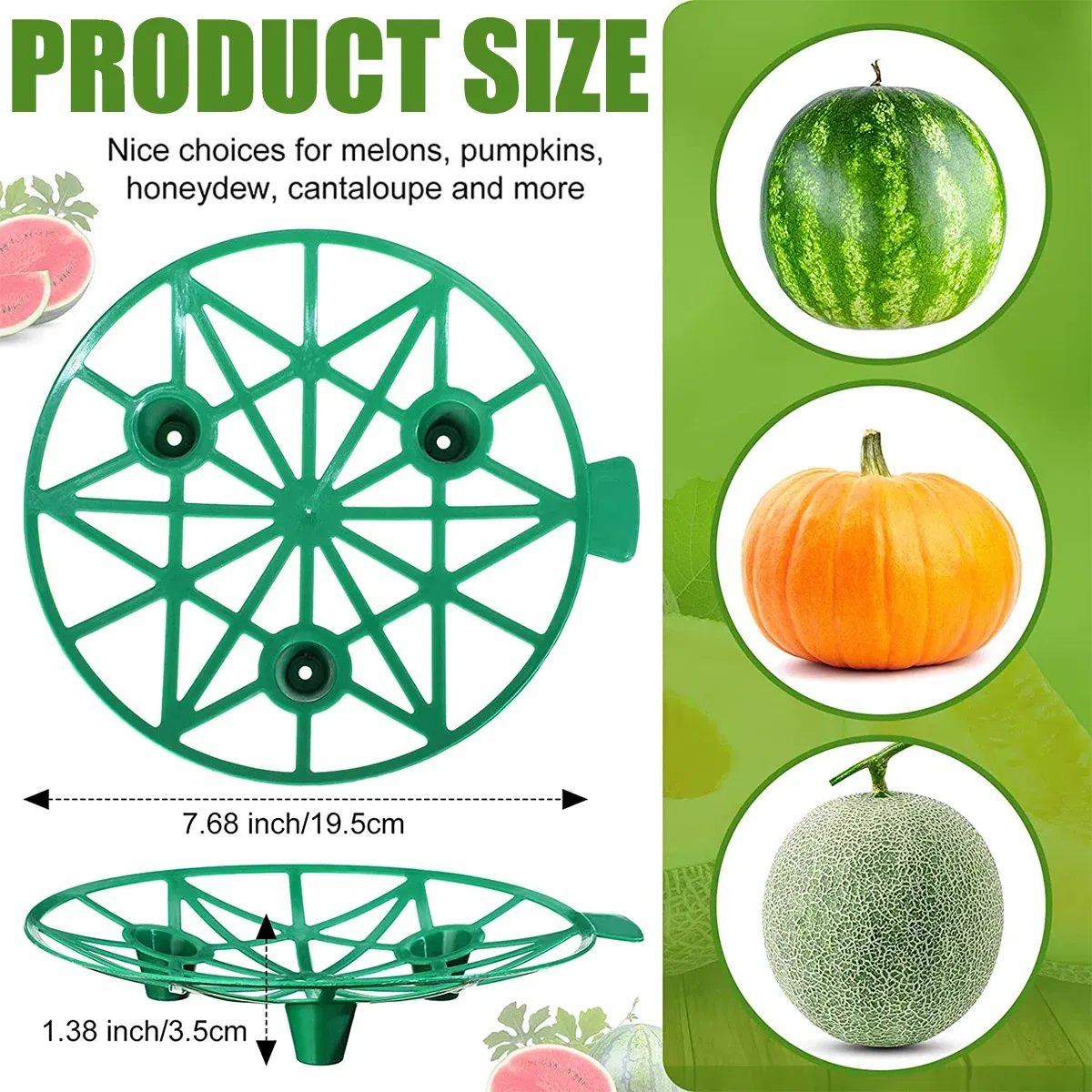 Color: Beige, Size: 4XL - 10Pcs Watermelon Stand Fruit Stand Support Basket Frame Vegetables Plant Tray Rack Melon Squash Pumpkin Protective Holder