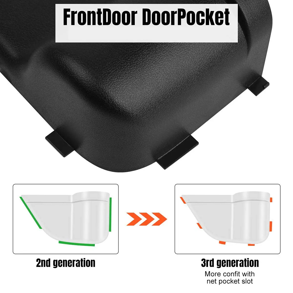 Front Door Storage Pockets Side Organizer Box Replacement for 2011-2018 JEE-p Wrangle-r J-K JK-U 2/4-Door Interior Accessories