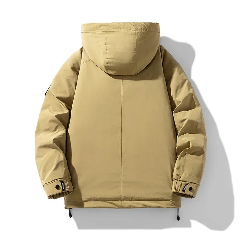 Wind-Resistant Down Jacket Thickened Warm Men Clothing With Hood Winter Parkas High Quality Zipper Comfortable Roupas Masculinas