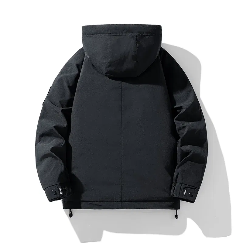Wind-Resistant Down Jacket Thickened Warm Men Clothing With Hood Winter Parkas High Quality Zipper Comfortable Roupas Masculinas