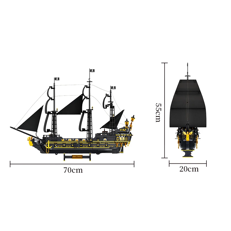2076PCS Pirate Ship Building Bricks Assembly MOC Blocks Toys Boat Model Creative Ornament Collection Educational Toys For Gifts