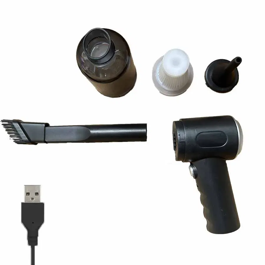 Color: black - 9000Pa Wireless Car Vacuum Cleaner USB Charging 1200mAh Portable Cleaning Appliance Mini Wet and Dry Vacuum Cleaner Household