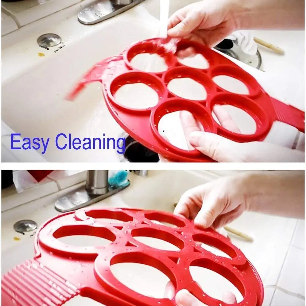 Color: Dark Khaki - Egg Pancake Ring Non-stick Pancake Machine Mold Silicone Egg Frying Pan Forming Machine Omelet Mold Kitchen Baking Accessories