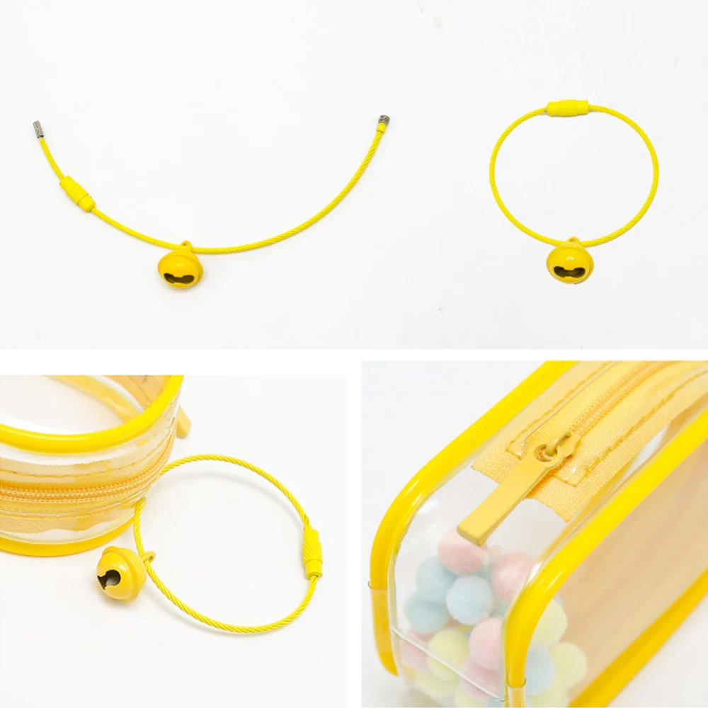 Color: WHITE - 1PC Thicken Transparent Mystery Box Storage Case Keychain Bag Storage Pouch Organizer Box Classic Doll Bag Keychain Wallet