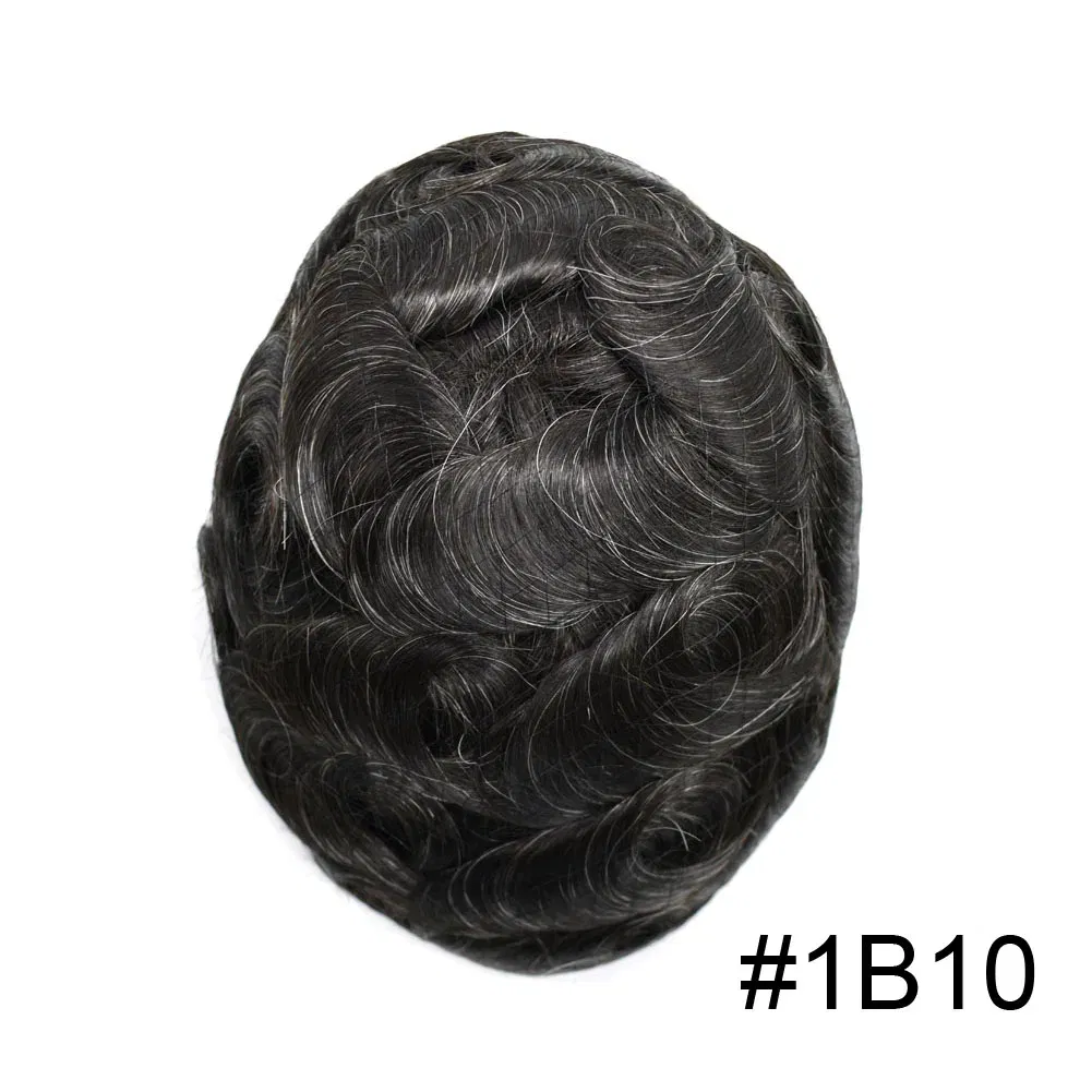 Men Toupee Hair Systems Ultra Thin Skin 0.06MM V-LOOP Capillary Prosthesis Invisible Hairline Real Human HairPieces Hair Units