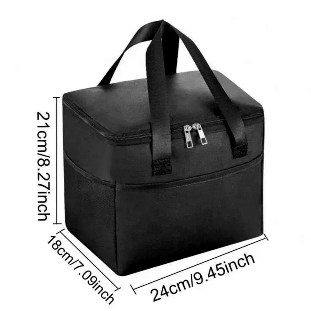 Color: Pink - Thermal Bag Portable Lunch Bags Insulated Cooler Bag Food Bento Bags Printing Gold Letter Series Travel Picnic Storage Ice Bags