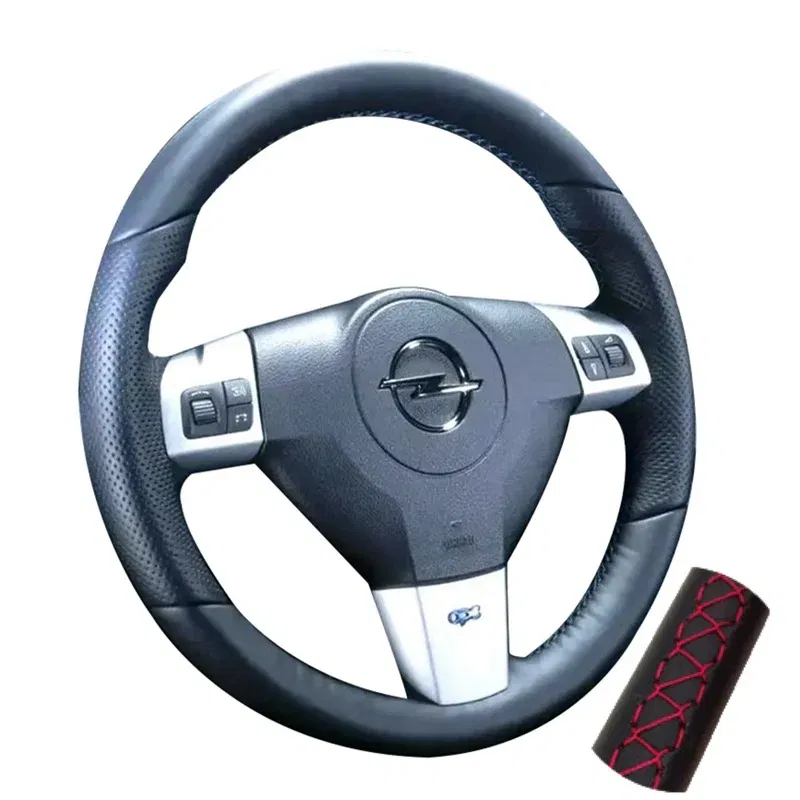 Color Name: silver - Hand Stitched Microfiber Leather Car Steering Wheel Cover For Opel Astra Borant 2006 2007 2008 Original Steering Wheel Braid