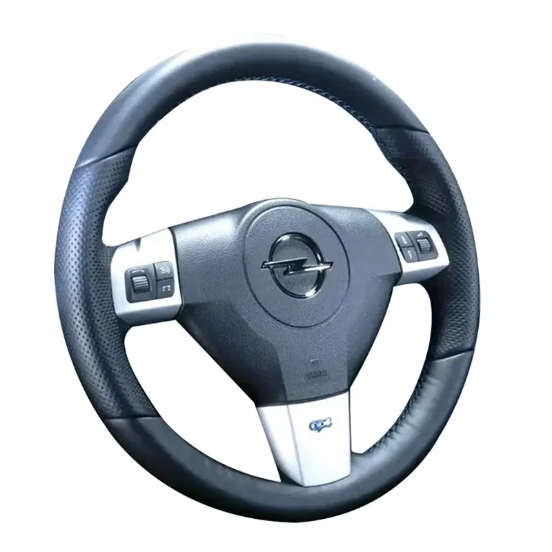 Color Name: silver - Hand Stitched Microfiber Leather Car Steering Wheel Cover For Opel Astra Borant 2006 2007 2008 Original Steering Wheel Braid
