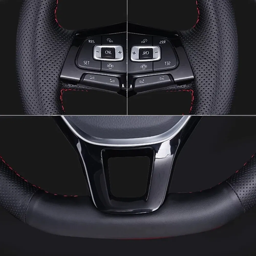 Color Name: silver - Hand Stitched Microfiber Leather Car Steering Wheel Cover For Opel Astra Borant 2006 2007 2008 Original Steering Wheel Braid