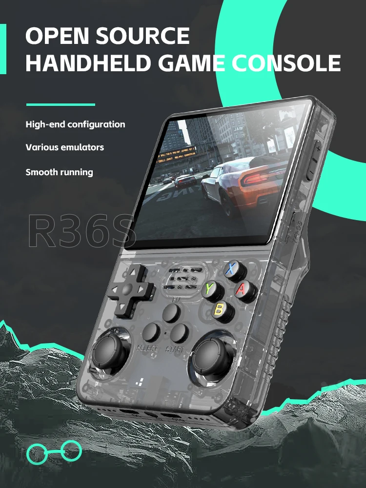 Color: PURPLE - Data Frog R36S Retro Handheld Video Game Console Linux System 3.5 Inch IPS Screen R35S Plus Portable Pocket Video Player
