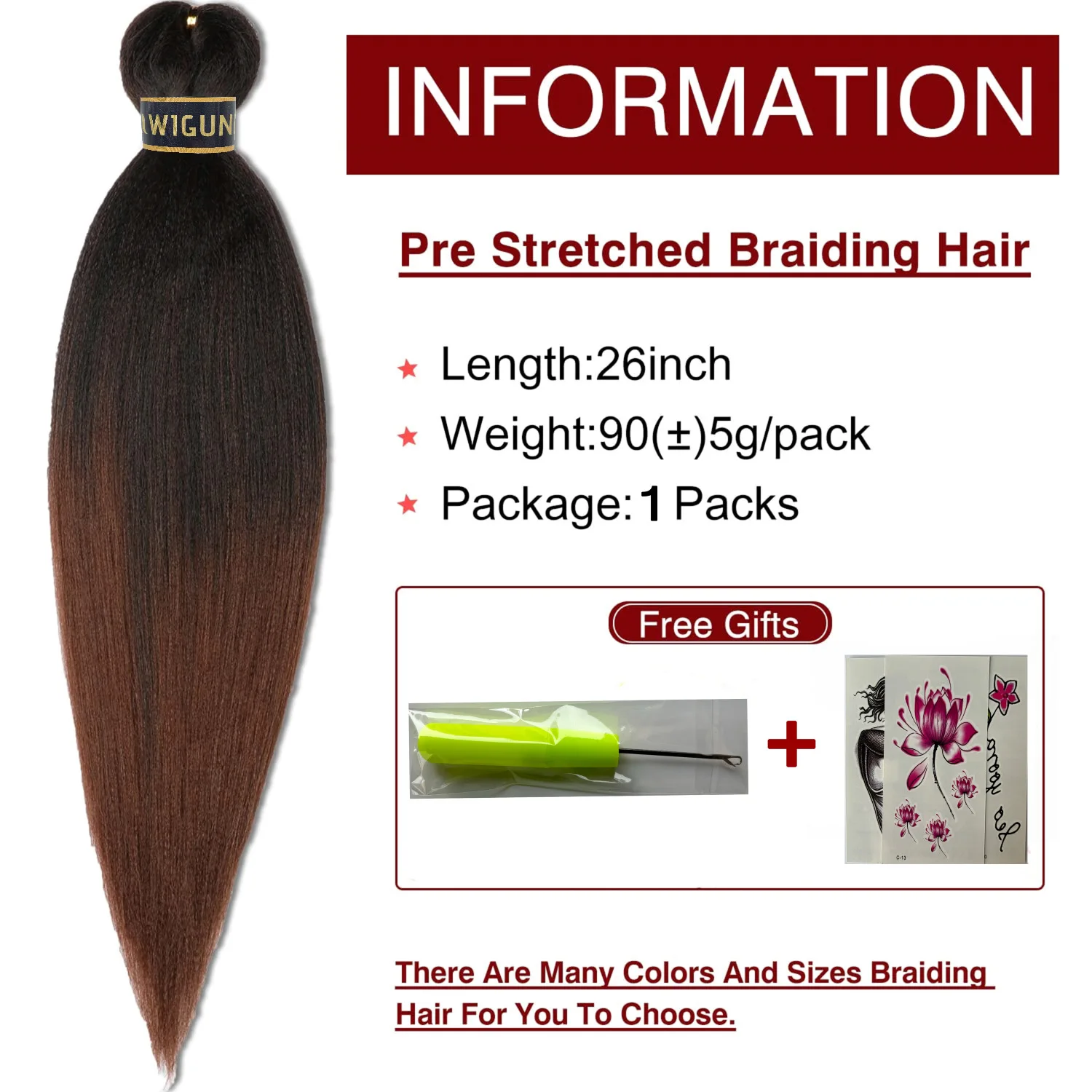 Color: T1B/530, Stretched Length: 26inches, Bulk Buy: 1Pcs/Lot - Kanekalon 26inch Hot Water Set Pre Stretched Jumbo Braiding Hair Box Twist Braids Synthetic Hair Extensions For Women Soft Yaki