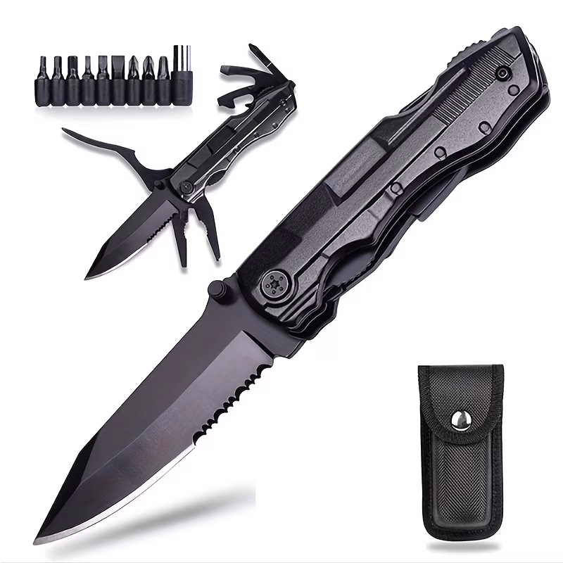 Pocket Multitool with Safety Locking Handy 12-in-1 Multi-Tool – Pliers, Knife, Bottle Opener, Screwdriver, Saw, and More