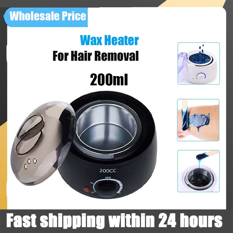 Color: Brown - 200ml Wax Heater Hard Wax Bean Heating Wax Machine Hair Removal Paraffin Heater Depilatory Epilator Wax-melt Pot For Wax Bean