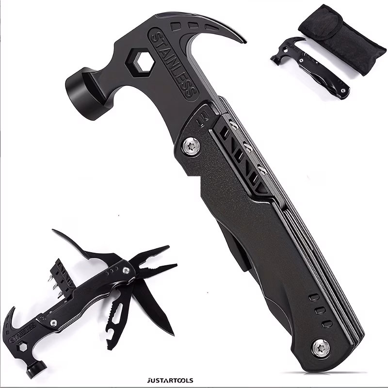 Foldable Multi-Functional 15-in-1 Mini Hammer Knife Screwdrivers Bottle Opener – Compact All-in-One Tool for Everyday Tasks