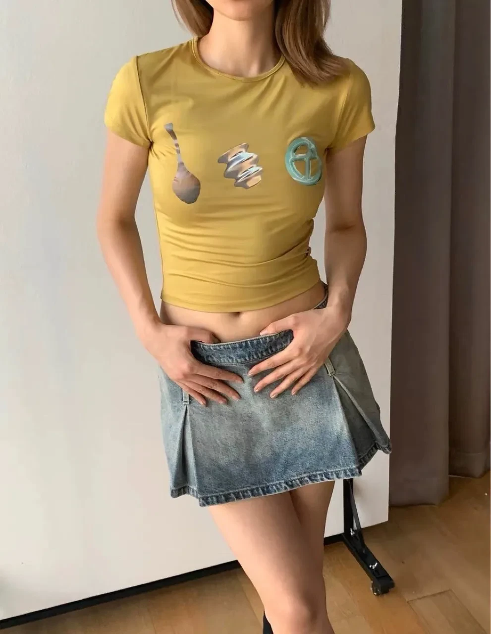 A Line Denim Skirt