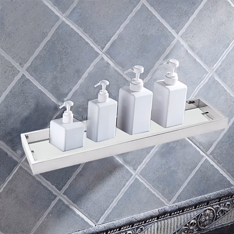 520mm 304 Stainless Steel Bathroom Glass Storage Shelf Shower Caddy – Elegant Storage Solution for Your Shower and Bathroom