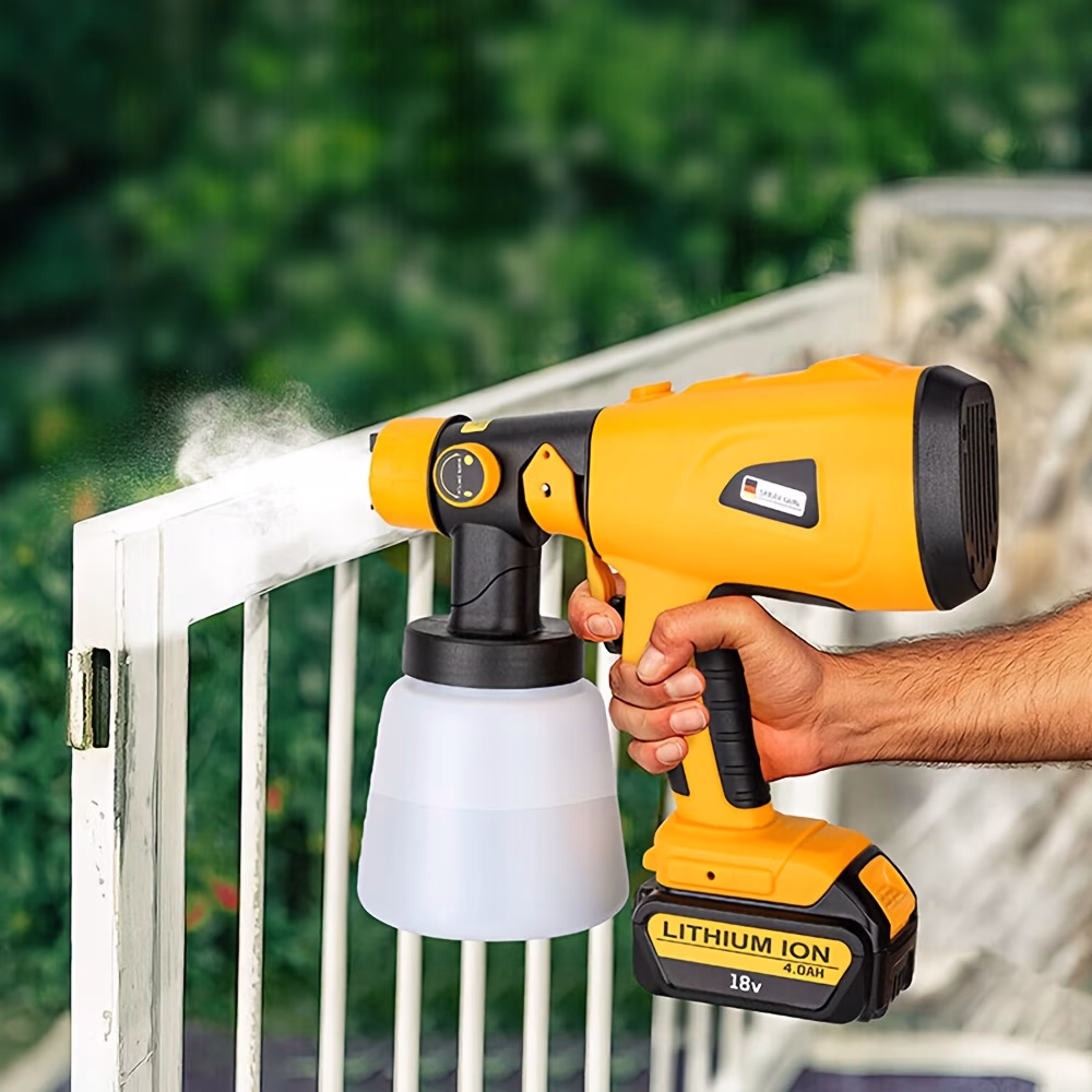 Paint Sprayer Gun Compatible with DEWALT 18V 20V Battery – High Power 39000RPM Electric Spray Paint Gun with 4 Nozzles and 3 Spray Patterns
