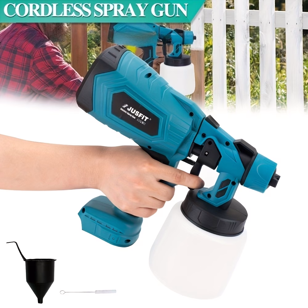 1000ml Cordless Electric Brushless Spray Gun – High Pressure Airless Paint Sprayer for Automotive, Fencing, Walls, and Floors