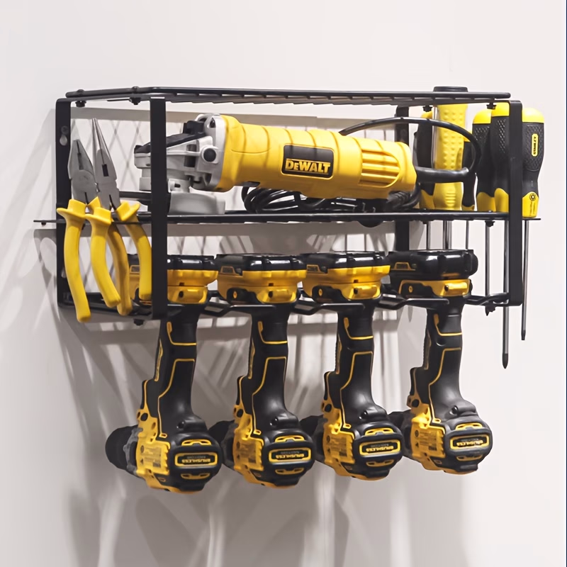 Power Tool Organizer Power Drill Tool Holder – Heavy Duty 3-Layer Tool Shelf Rack