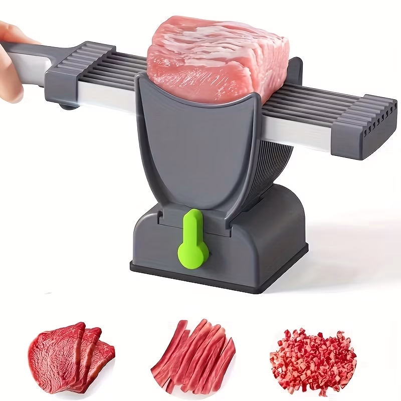 Manual Meat Chopper with 408 Stainless Steel Blade & Ergonomic Handle – Heavy-Duty Multifunctional Beef Slicer for Slicing, Dicing, and Chopping Meat, Fish