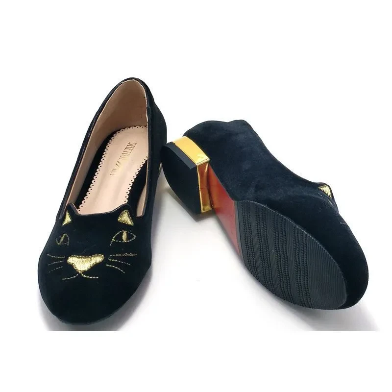 Womens Black Leather Ballet Flats