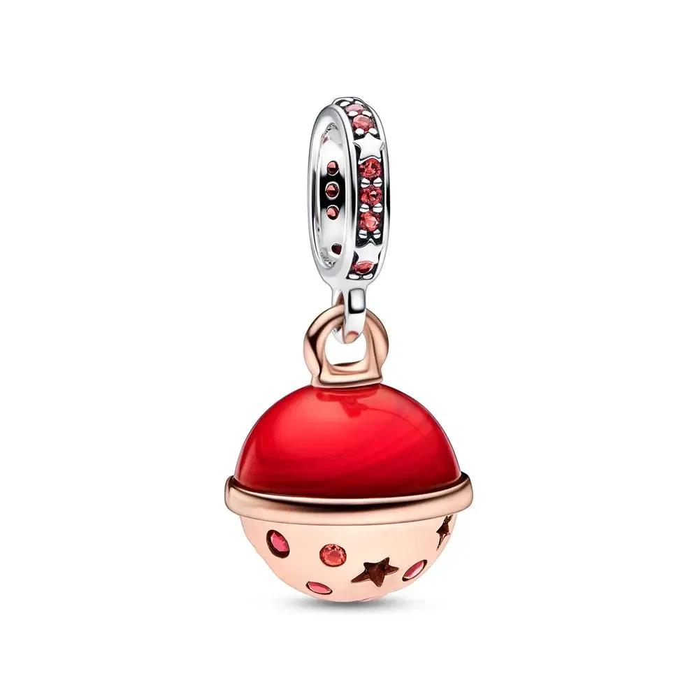 Gem Color: Ivory - Pure Silver 925 Christmas Charm Fit DIY Pandora Bracelet Christmas Gift