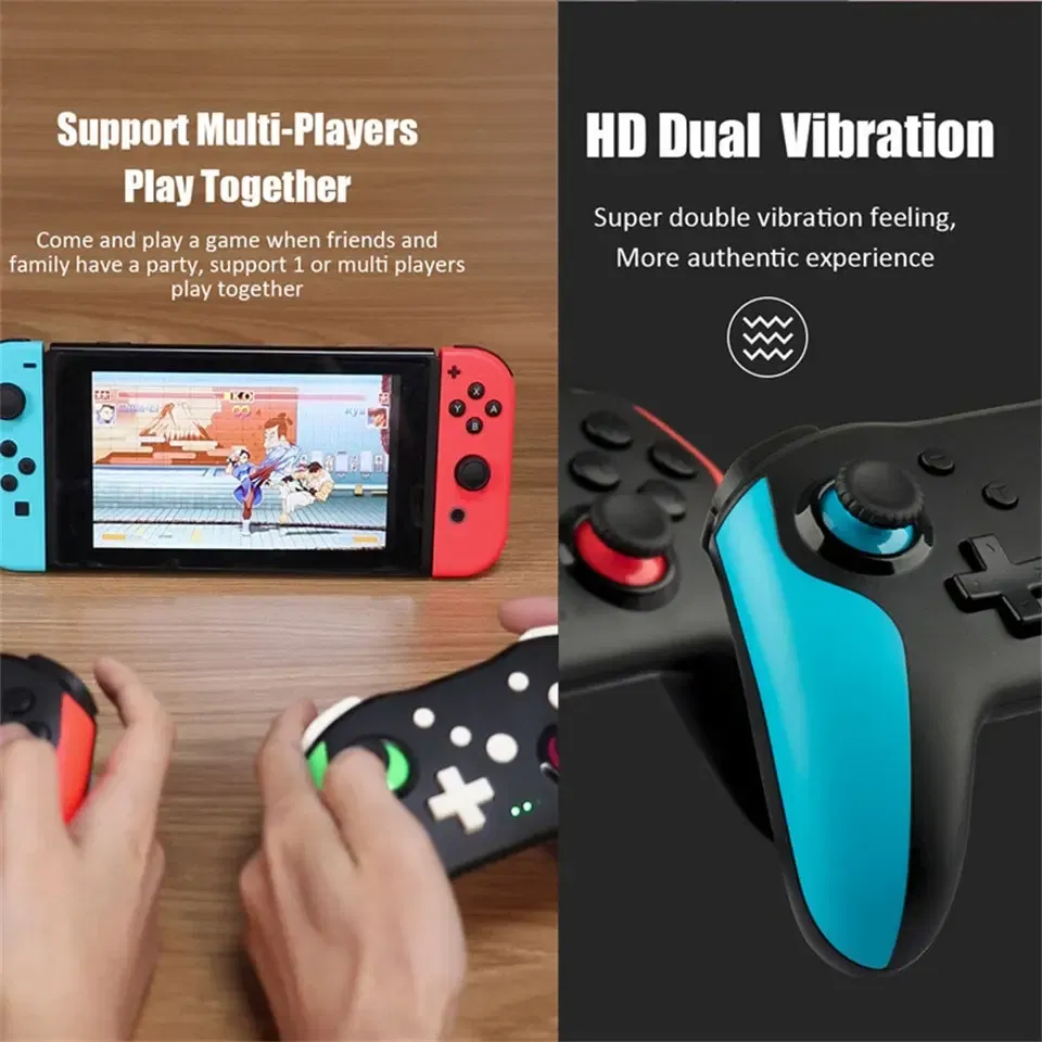Color: Yellow - GAMINJA NS009 Bluetooth Game Controller Wireless Gamepad For Nintendo Switch Console PS3 PC Windows 7 10 Dual Vibration Joystick