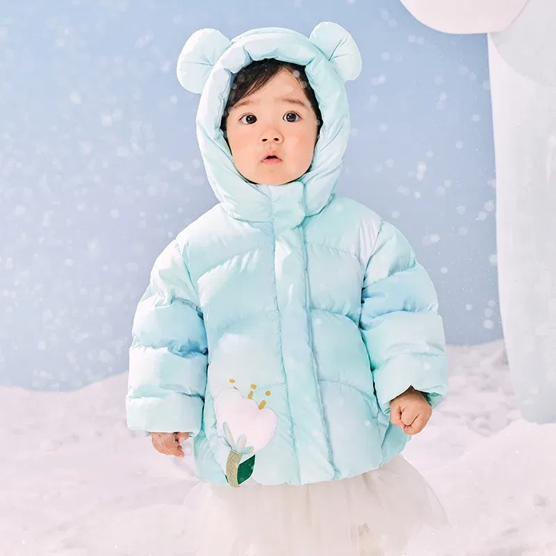 Color: Blue, Ships From: CHINA, Kid Size: 6M - Mini Bala Down Jacket For Boys and Girls 2024 Winter New Style Cute Doll Baby Warm Greatcoat Kids Clothing Toddler Outerwear