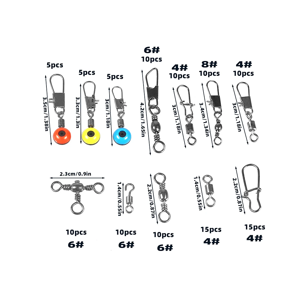 Fishing Swivels Kit Ball Bearing Durability Fishing Line Sinker Slider Freshwater Fishing High Hardness High Hardness