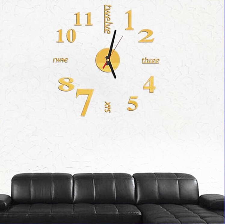 3D Wall Decal Decorative Clock