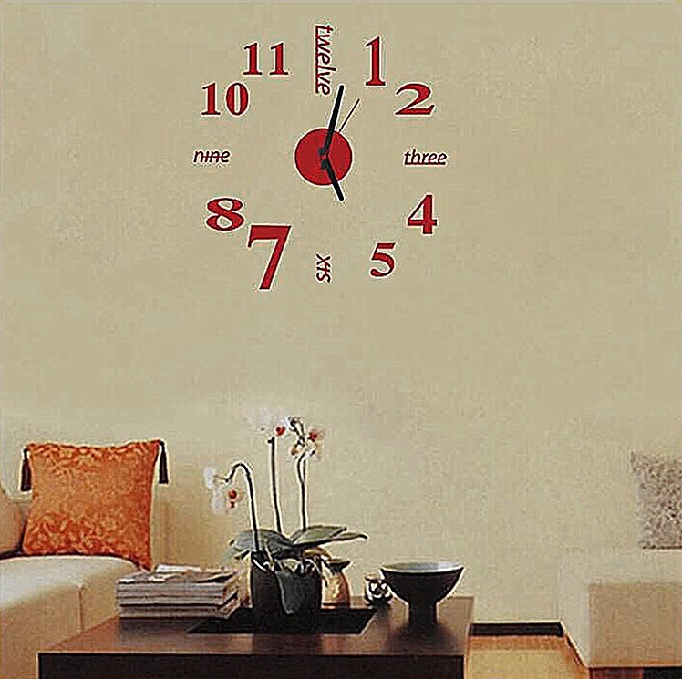 3D Wall Decal Decorative Clock