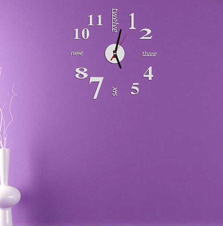 3D Wall Decal Decorative Clock