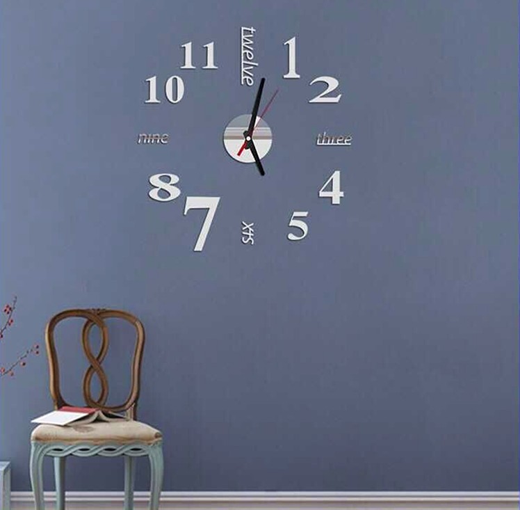 3D Wall Decal Decorative Clock