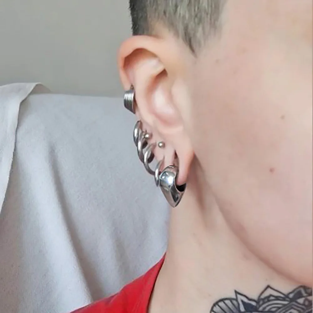 Metal color: Gold-color, Main Stone Color: black - Giga 00g Teardrop Stainless Steel Ear Expander Weights Gauges For Women, 10mm Ear Stretcher Hanger Piercing Body Jewelry