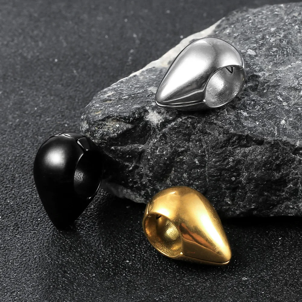 Metal color: Gold-color, Main Stone Color: black - Giga 00g Teardrop Stainless Steel Ear Expander Weights Gauges For Women, 10mm Ear Stretcher Hanger Piercing Body Jewelry