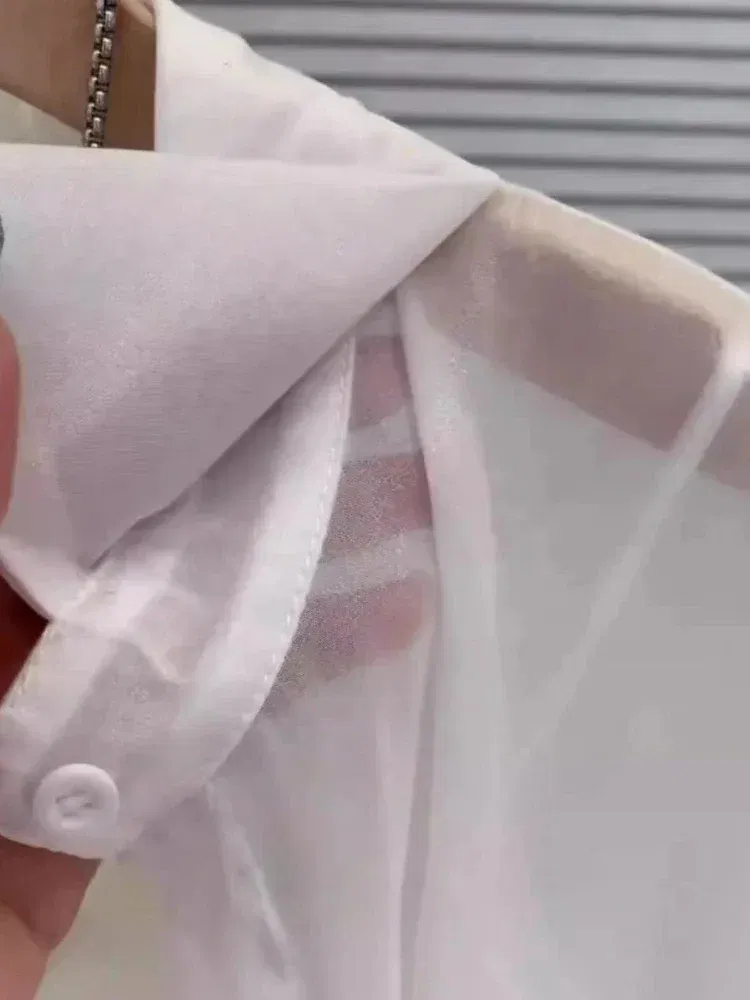 Size: 2XL, Color: Silver# - Plus Size Women?™s Shirts 2025 Summer Breathable and Sun-Proof Ice Silk with Button Thin Loose Sheer Chiffon Blouses Long Sleeve