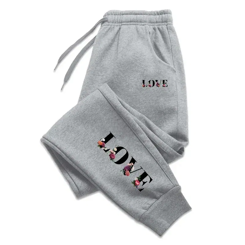 Color: black, Size: M - Womens Tracksuit Trousers New LOVE Letter Print Street Luxury Sweatpants Daily Casual Simplicity Versatile Jogging Sport Pants
