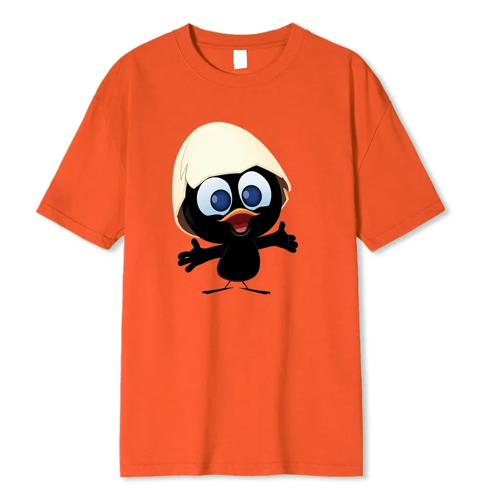 Color: SKY BLUE, Size: S - Sunlight T Shirt Big Size Men Calimero Cartoon pattern Men T Shirt Painted Funny Tshirt Men T Shirt