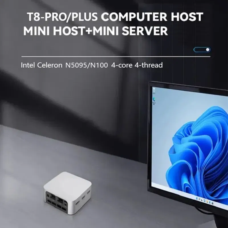 Color: WHITE, Ships From: CHINA - 2025 T8 Pro Plus Mini PC Intel Celeron N5095 N100 Desktop Gaming Computer 8GB 16GB 256GB 512GB DDR4 DDR5 WIFI5 BT4.2