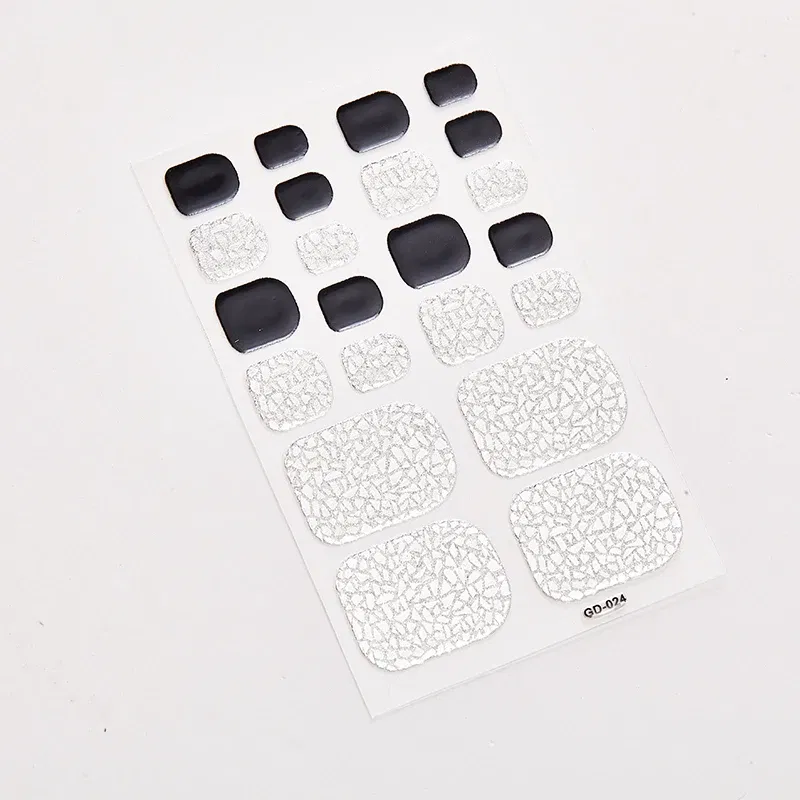 Color: Dark Khaki - 22 Tips/Sheet Women Salon Fashion Nail Stickers Designed Full Beauty Full Cover Nail Stickers Novidades Nails Sticker Designer